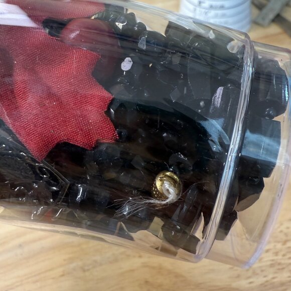 Mystery Jewelry Lot Mini Jar W/ Earth Tones Glass & Stone Pieces Fall Colors Bla - Picture 3 of 11